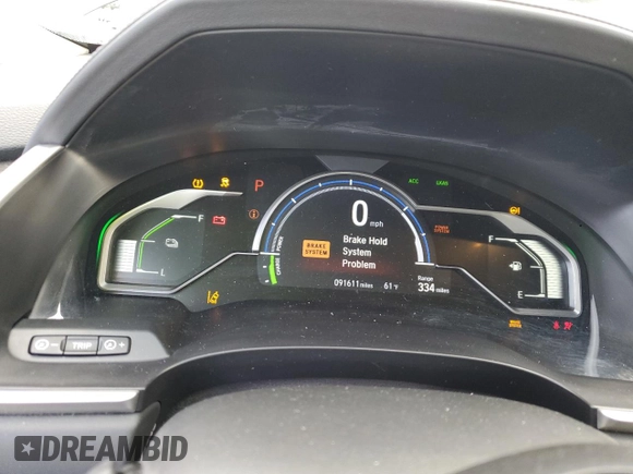 2018 Honda Clarity Plug-In Hybrid with VIN JHMZC5F15JC021193, listed as a Copart auction lot 41731384 with 91,611 mi miles. Bid and sale history available at carsss.com. Image 9.