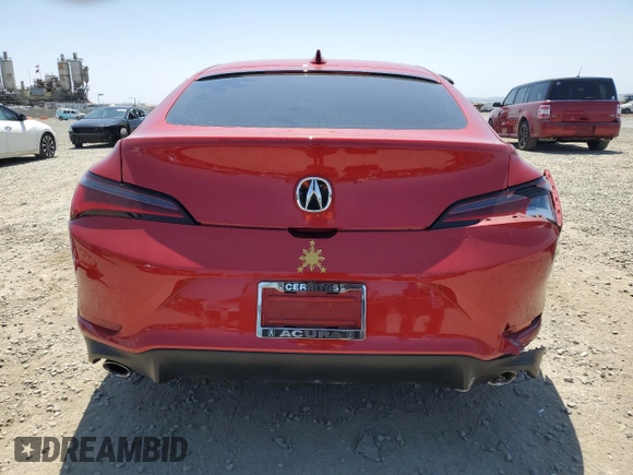 2023 Acura Integra with VIN 19UDE4H29PA016753, listed as a Copart auction lot 54360735 with Not provided miles and Salvage title. Bid and sale history available at DreamBid. Image 6.