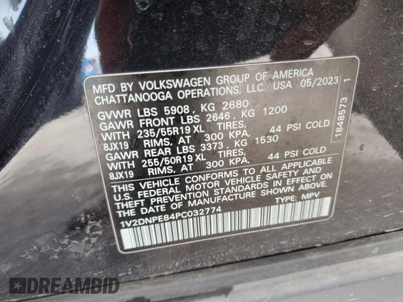 2023 Volkswagen ID.4 Pro z VIN 1V2DNPE84PC032774, wystawiony jako Copart lot #42625865 z przebiegiem 7 885 mil mil oraz Szkoda całkowita • Salvage title. Historia ofert i sprzedaży dostępna na DreamBid. Obrazek 13.