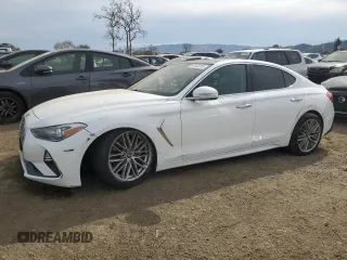 2020 Genesis G70 2.0T with VIN KMTG34LA3LU055977, listed as a Copart auction lot 47442255 with 74,221 mi miles and Salvage title. Bid and sale history available at DreamBid. Image 1.