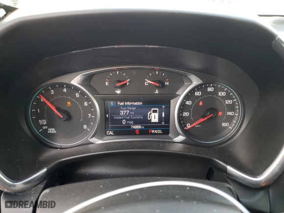 2020 Chevrolet Equinox LT with VIN 3GNAXKEV1LS585482, listed as a Copart auction lot 48761205 with 74,968 mi miles and Salvage Title. Bid and sale history available at carsss.com. Image 9.