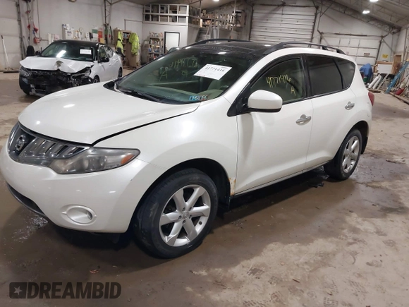 2010 Nissan Murano SL with VIN JN8AZ1MW0AW100360, listed as a IAAI auction lot 41771416 with 168,042 mi miles. Bid and sale history available at carsss.com. Image 2.