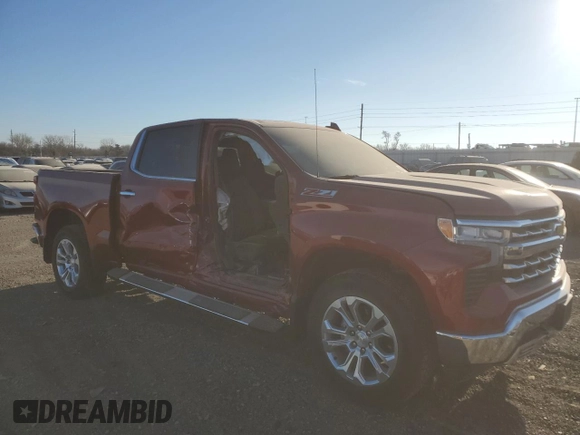 2024 Chevrolet Silverado 1500 LTZ with VIN 1GCUDGED0RZ223044, listed as a Copart auction lot 88441185 with 15,320 mi miles and Salvage Title. Bid and sale history available at DreamBid. Image 4.