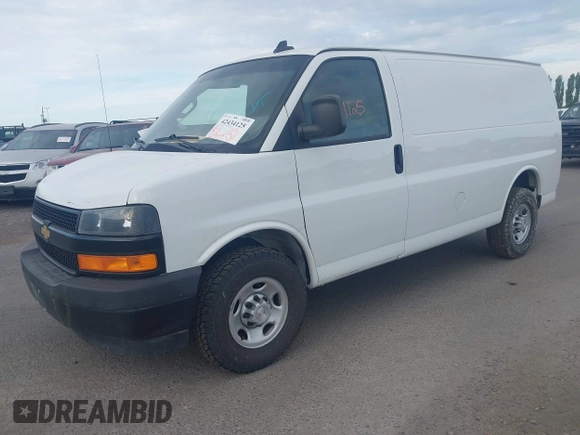 2019 Chevrolet Express Cargo with VIN 1GCWGAFP1K1254216, listed as a IAAI auction lot 42434125 with 257,792 mi miles and . Bid and sale history available at DreamBid. Image 2.