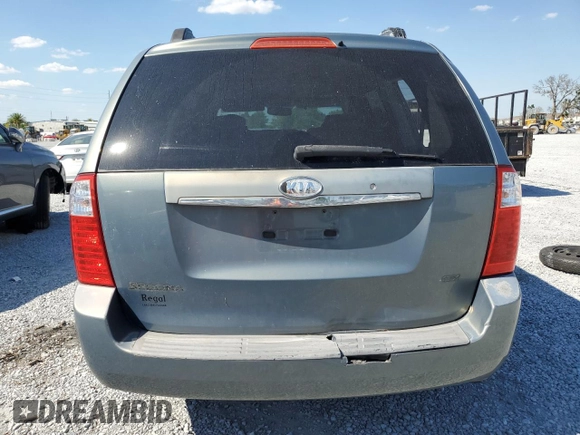 2007 Kia Sedona EX with VIN KNDMB233076166751, listed as a Copart auction lot 50443565 with 216,592 mi miles and Salvage Title. Bid and sale history available at carsss.com. Image 6.