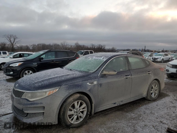 2016 Kia Optima LX with VIN 5XXGT4L35GG094291, listed as a Copart auction lot 85089364 with 89,950 mi miles and Salvage Title. Bid and sale history available at carsss.com. Image 1.
