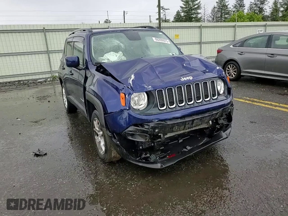 2017 Jeep Renegade Latitude with VIN ZACCJBBB5HPF79240, listed as a Copart auction lot 60399975 with 65,242 mi miles and Salvage title. Bid and sale history available at DreamBid. Image 13.