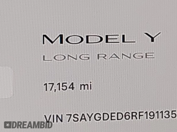 2024 Tesla Model Y z VIN 7SAYGDED6RF191135, wystawiony jako IAAI lot #41790922 z przebiegiem 17 154 mil mil oraz . Historia ofert i sprzedaży dostępna na DreamBid. Obrazek 15.