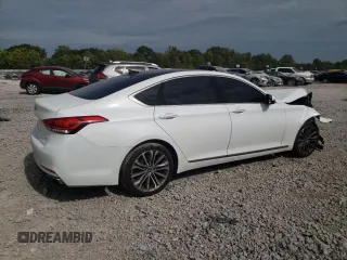 2017 Genesis G80 3.8L with VIN KMHGN4JE8HU172472, listed as a Copart auction lot 70010094 with 104,234 mi miles and Salvage Title. Bid and sale history available at carsss.com. Image 3.