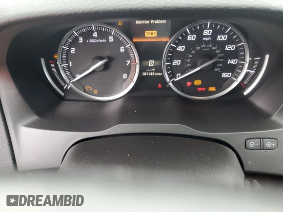 2016 Acura MDX with VIN 5FRYD3H2XGB003612, listed as a Copart auction lot 45007935 with 101,143 mi miles and Salvage Title. Bid and sale history available at carsss.com. Image 9.