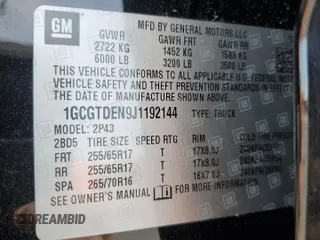 2018 Chevrolet Colorado 4WD Z71 with VIN 1GCGTDEN9J1192144, listed as a Copart auction lot 53122125 with 170,032 mi miles and Salvage title. Bid and sale history available at DreamBid. Image 12.