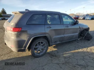 2021 Jeep Grand Cherokee 80th Anniversary with VIN 1C4RJFBG7MC587111, listed as a Copart auction lot 46335985 with 117,135 mi miles and Salvage Title. Bid and sale history available at carsss.com. Image 3.