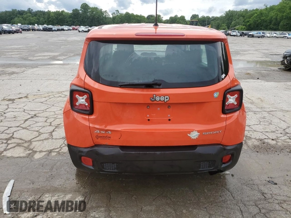 2017 Jeep Renegade Sport with VIN ZACCJBAB4HPE54733, listed as a Copart auction lot 61363555 with 199,315 mi miles and Salvage title. Bid and sale history available at DreamBid. Image 6.