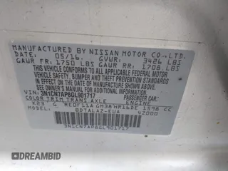 2016 Nissan Versa S с VIN 3N1CN7AP8GL901717, выставлен на аукционе IAAI как лот 42320522 с пробегом 112 085 миль миль и . История ставок и продаж доступна на DreamBid. Изображение 9.