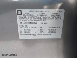 2010 GMC Terrain SLE-1 with VIN 2CTALBEW6A6281531, listed as a IAAI auction lot 41414149 with 70,004 mi miles. Bid and sale history available at carsss.com. Image 9.