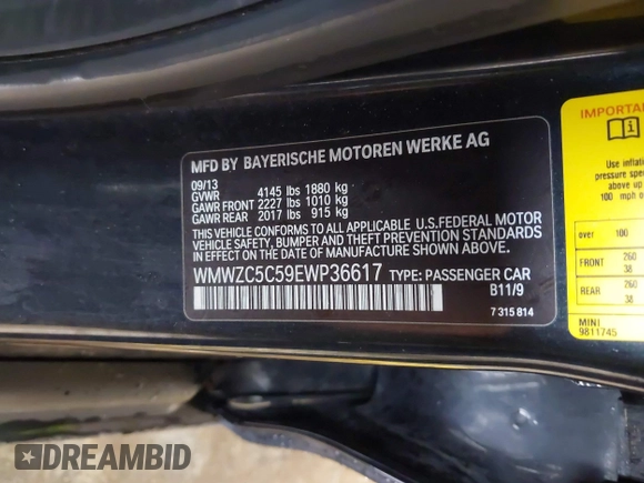 2014 MINI Countryman S z VIN WMWZC5C59EWP36617, wystawiony jako IAAI lot #41550024 z przebiegiem 102 860 mil mil oraz . Historia ofert i sprzedaży dostępna na DreamBid. Obrazek 9.