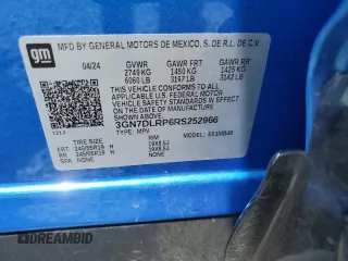 2024 Chevrolet Equinox EV LT z VIN 3GN7DLRP6RS252966, wystawiony jako Copart lot #53848135 z przebiegiem 5707 mil mil oraz Szkody całkowita. Historia ofert i sprzedaży dostępna na DreamBid. Obrazek 12.