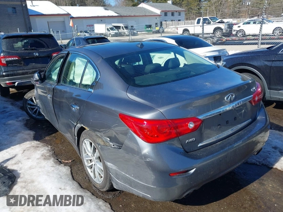 2015 Infiniti Q50 with VIN JN1BV7AR4FM407078, listed as a IAAI auction lot 41680093 with 122,666 mi miles. Bid and sale history available at carsss.com. Image 13.