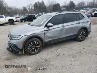 2024 Volkswagen Tiguan S с VIN 3VVRB7AX0RM153124, выставлен на аукционе Copart как лот 41788125 с пробегом 1 790 миль миль и Списание • Salvage title. История ставок и продаж доступна на DreamBid. Изображение 1.
