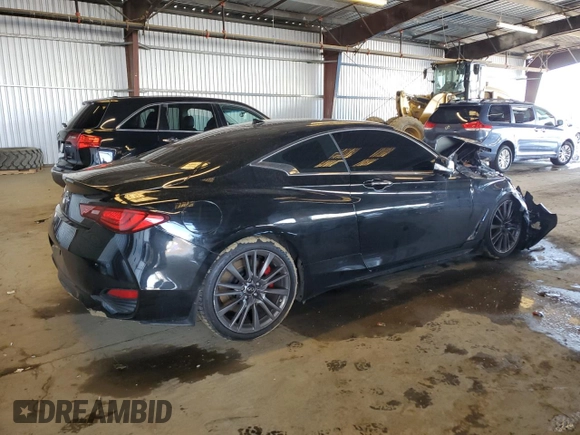 2022 Infiniti Q60 Red Sport 400 with VIN JN1FV7LKXNM660681, listed as a Copart auction lot 48709535 with 8,462 mi miles and Non repairable. Bid and sale history available at DreamBid. Image 3.
