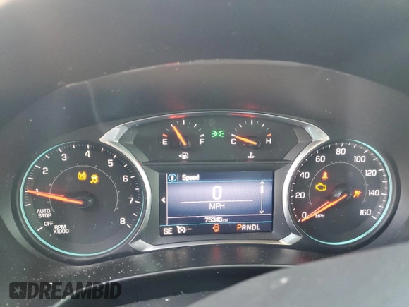 2019 Chevrolet Equinox LT with VIN 3GNAXVEX2KL125534, listed as a Copart auction lot 53120955 with 75,345 mi miles and Salvage Title. Bid and sale history available at carsss.com. Image 9.