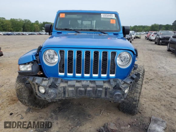 2021 Jeep Gladiator Overland with VIN 1C6HJTFG7ML585693, listed as a Copart auction lot 53058485 with 47,804 mi miles and Salvage title. Bid and sale history available at DreamBid. Image 5.
