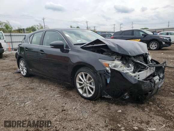 2012 Lexus CT 200h with VIN JTHKD5BH7C2117143, listed as a Copart auction lot 59111325 with 93,247 mi miles and Salvage title. Bid and sale history available at DreamBid. Image 4.