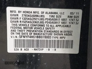 2011 Honda Pilot EX-L with VIN 5FNYF4H61BB078003, listed as a IAAI auction lot 42181724 with 327,236 mi miles and . Bid and sale history available at carsss.com. Image 9.
