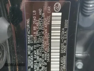 2018 Lexus ES with VIN 58ABK1GG4JU117834, listed as a Copart auction lot 85199014 with 0 mi miles and Salvage Title. Bid and sale history available at carsss.com. Image 13.