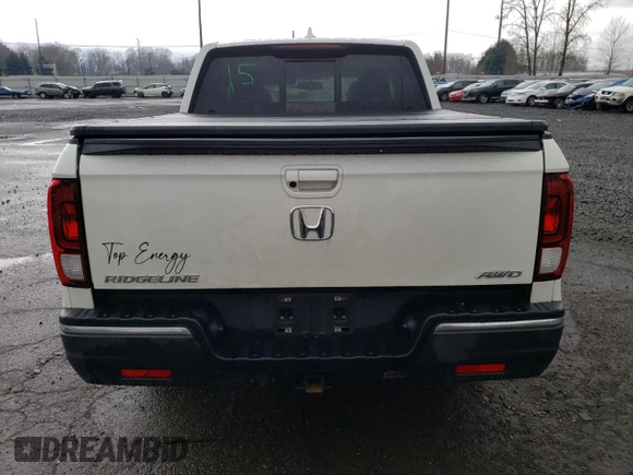 2019 Honda Ridgeline RTL-T with VIN 5FPYK3F63KB006493, listed as a Copart auction lot 43466445 with 51,021 mi miles and Salvage title. Bid and sale history available at DreamBid. Image 6.