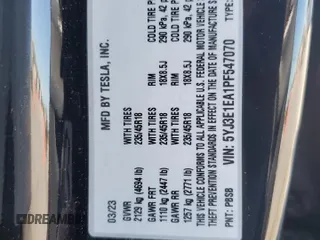 2023 Tesla Model 3 z VIN 5YJ3E1EA1PF547070, wystawiony jako Copart lot #55793205 z przebiegiem 38 591 mil mil oraz Szkoda całkowita • Salvage title. Historia ofert i sprzedaży dostępna na DreamBid. Obrazek 12.