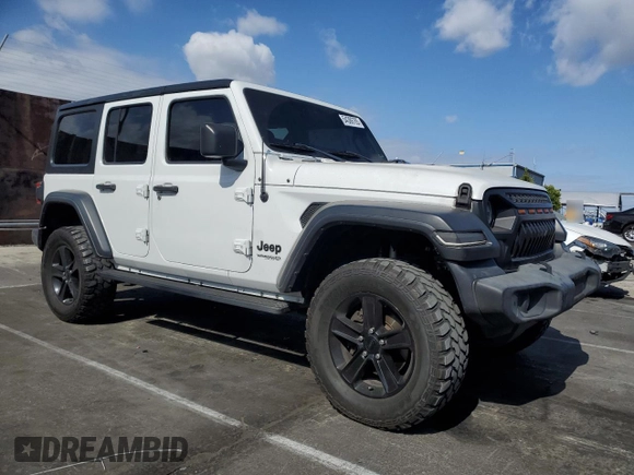 2019 Jeep Wrangler Unlimited Sport Altitude with VIN 1C4HJXDG2KW675235, listed as a Copart auction lot 54389785 with 88,825 mi miles and Salvage title. Bid and sale history available at DreamBid. Image 4.