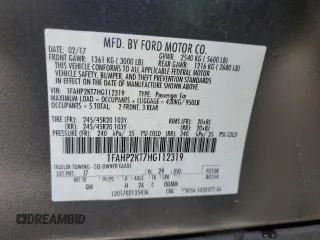 2017 Ford Taurus SHO with VIN 1FAHP2KT7HG112319, listed as a Copart auction lot 61160035 with Not provided miles and Salvage title. Bid and sale history available at DreamBid. Image 13.
