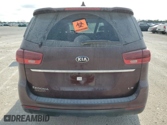 2020 Kia Sedona LX with VIN KNDMB5C16L6625338, listed as a Copart auction lot 68934524 with Not Provided miles and Salvage Title. Bid and sale history available at DreamBid. Image 6.