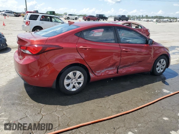 2016 Hyundai Elantra SE with VIN 5NPDH4AE6GH759826, listed as a Copart auction lot 64439635 with 57,043 mi miles and Salvage title. Bid and sale history available at DreamBid. Image 3.