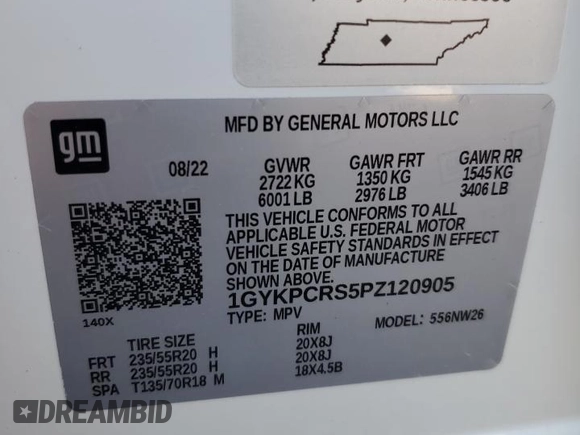 2023 Cadillac XT6 FWD Premium Luxury with VIN 1GYKPCRS5PZ120905, listed as a Copart auction lot 64374254 with 30,694 mi miles and Salvage title. Bid and sale history available at DreamBid. Image 13.