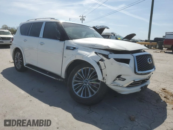 2020 Infiniti QX80 Luxe z VIN JN8AZ2NE2L9252153, wystawiony jako Copart lot #52533615 z przebiegiem 74 577 mil mil oraz Szkoda całkowita • Salvage title. Historia ofert i sprzedaży dostępna na DreamBid. Obrazek 4.