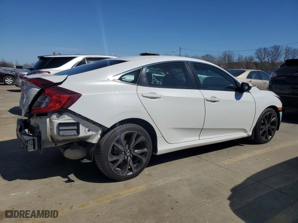 2021 Honda Civic Sedan Sport with VIN 19XFC2F86ME001449, listed as a Copart auction lot 49313815 with 96,789 mi miles and Salvage Title. Bid and sale history available at carsss.com. Image 3.
