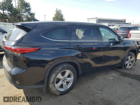 2020 Toyota Highlander LE with VIN 5TDZZRAH6LS503801, listed as a Copart auction lot 47546565 with 86,379 mi miles and Salvage title. Bid and sale history available at DreamBid. Image 3.