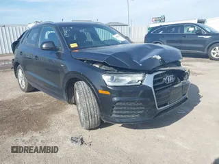 2018 Audi Q3 Premium with VIN WA1BCCFS0JR010450, listed as a IAAI auction lot 41583173 with 100,140 mi miles. Bid and sale history available at carsss.com. Image 1.