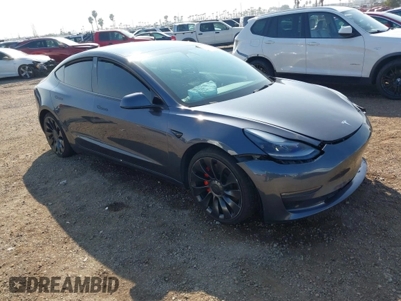 2022 Tesla Model 3 Performance with VIN 5YJ3E1ECXNF264830, listed as a IAAI auction lot 41625494 with Not Provided miles and . Bid and sale history available at carsss.com. Image 1.