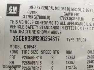 2009 Chevrolet Silverado 1500 LTZ with VIN 3GCEK33M29G254317, listed as a IAAI auction lot 41700617 with 163,950 mi miles. Bid and sale history available at carsss.com. Image 9.