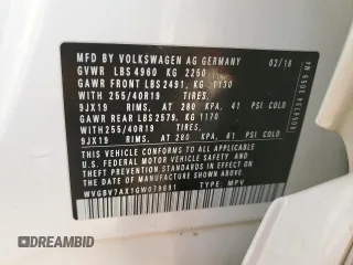 2016 Volkswagen Tiguan R-Line with VIN WVGBV7AX1GW079891, listed as a Copart auction lot 88413125 with 115,551 mi miles and Clean Title. Bid and sale history available at DreamBid. Image 14.