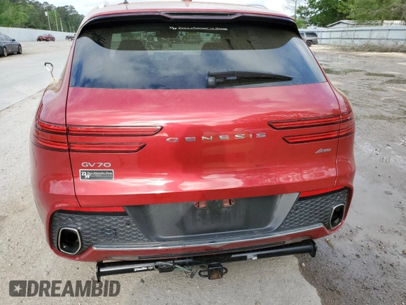 2022 Genesis GV70 2.5T with VIN KMUMADTB3NU035485, listed as a Copart auction lot 51646545 with 70,429 mi miles and Salvage Title. Bid and sale history available at DreamBid. Image 6.