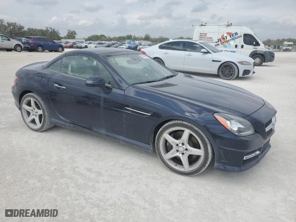 2015 Mercedes-Benz SLK-Class SLK 250 with VIN WDDPK4HAXFF098009, listed as a Copart auction lot 47493835 with NaN miles and Salvage Title. Bid and sale history available at carsss.com. Image 4.