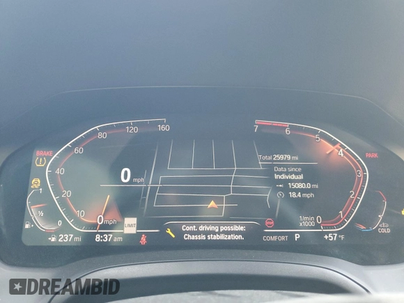 2021 BMW 4 Series 430i with VIN WBA53AP05MCG20694, listed as a Copart auction lot 85228344 with 25,979 mi miles and Salvage Title. Bid and sale history available at DreamBid. Image 9.