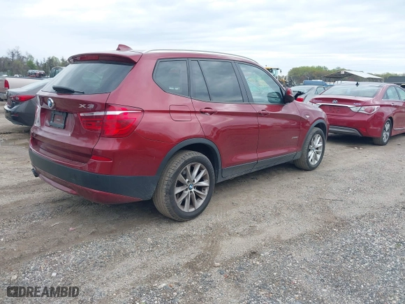2013 BMW X3 xDrive28i with VIN 5UXWX9C52D0A23322, listed as a IAAI auction lot 42007867 with 96,275 mi miles. Bid and sale history available at carsss.com. Image 4.
