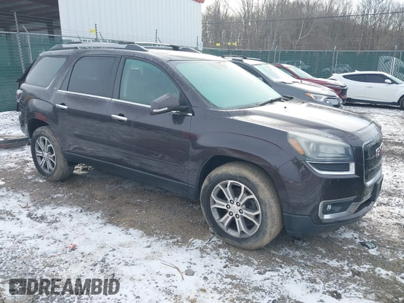 2015 GMC Acadia SLT with VIN 1GKKVRKD2FJ190034, listed as a IAAI auction lot 41466504 with 147,007 mi miles. Bid and sale history available at carsss.com. Image 1.