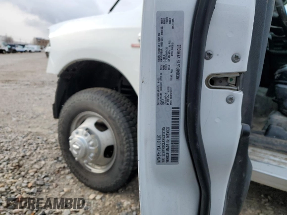 2022 Ram 3500 Tradesman z VIN 3C7WRTCLXNG312145, wystawiony jako Copart lot #43987335 z przebiegiem 85 456 mil mil oraz Szkoda całkowita • Salvage title. Historia ofert i sprzedaży dostępna na DreamBid. Obrazek 13.