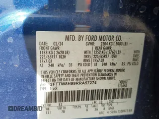 2024 Ford Maverick XLT with VIN 3FTTW8H99RRA57274, listed as a Copart auction lot 50810575 with Not Provided miles and Salvage Title. Bid and sale history available at carsss.com. Image 12.